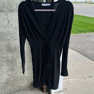 IRO Black V-Neck Bodycon Dress